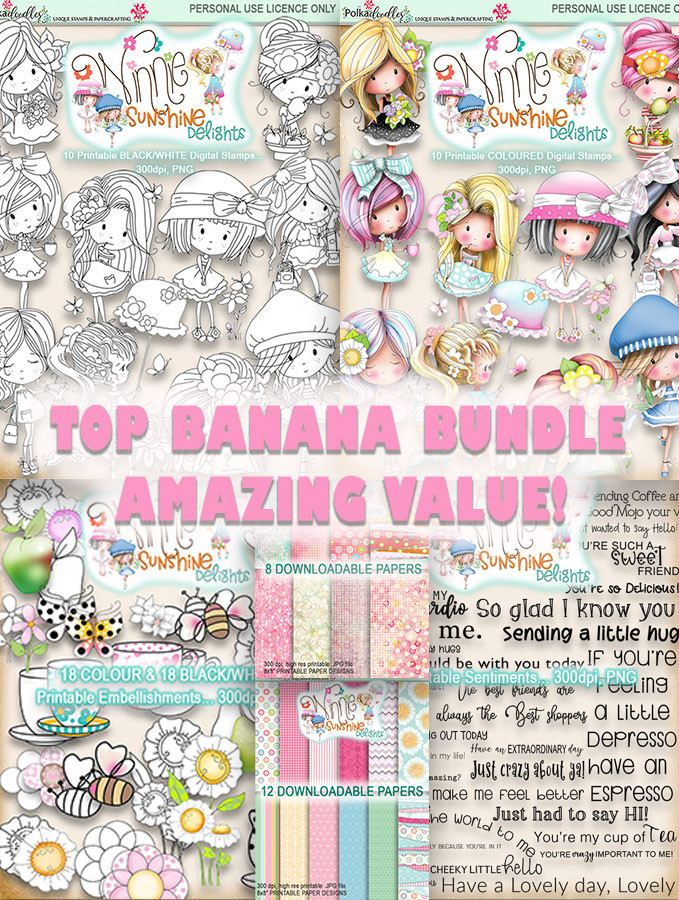 Winnie Sunshine Delights Top Banana Bundle digi scrap printable download