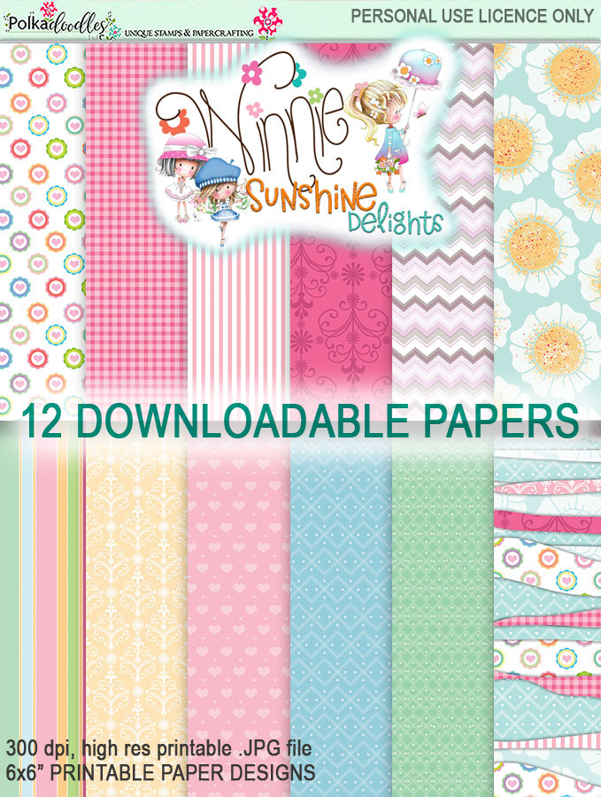 Winnie Sunshine Delights 6"x 6" Paper Pack 2 digi scrap printable download