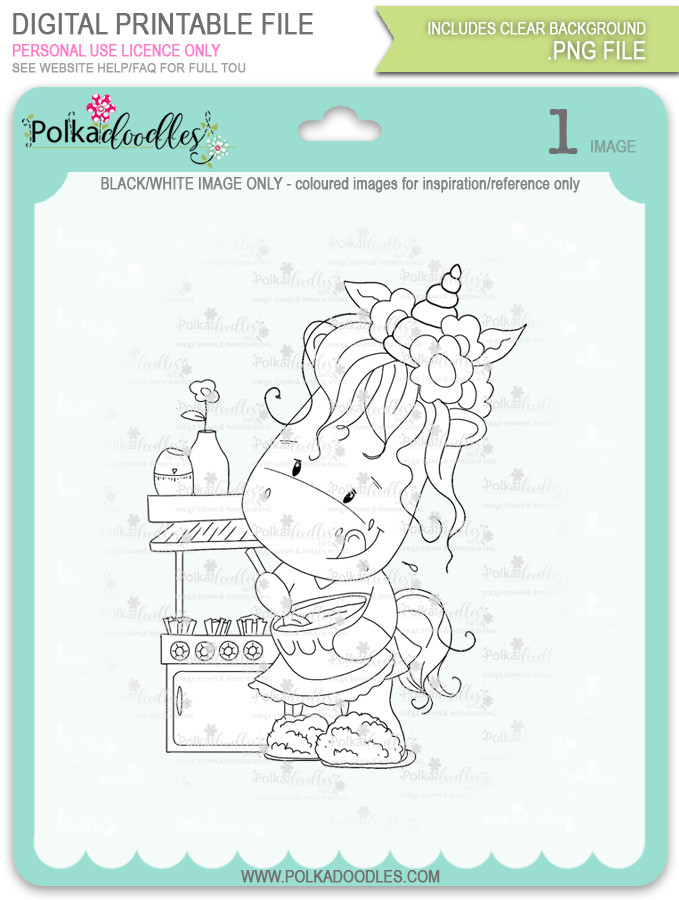 Baketime - Sparkle Unicorn digi stamp download