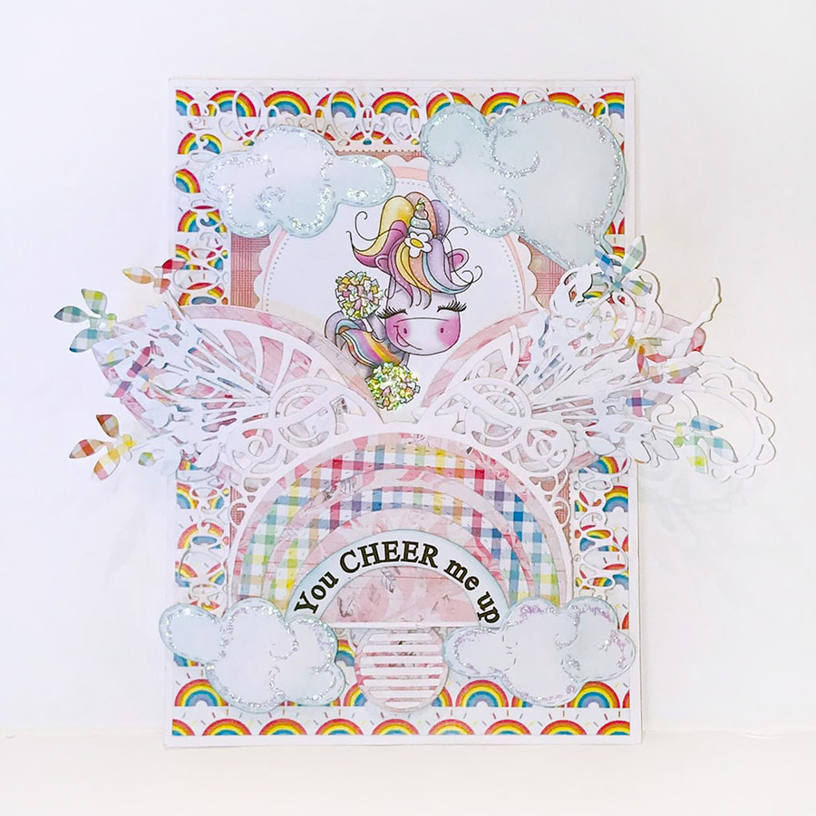 Cheer - Sparkle Unicorn digi stamp download with Cutting File