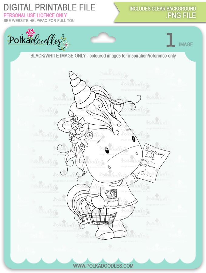 Coupon Day - Sparkle Unicorn digi stamp download