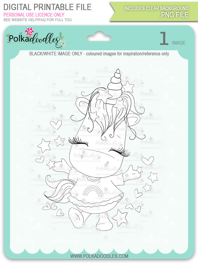 Hooray - Sparkle Unicorn digi stamp download