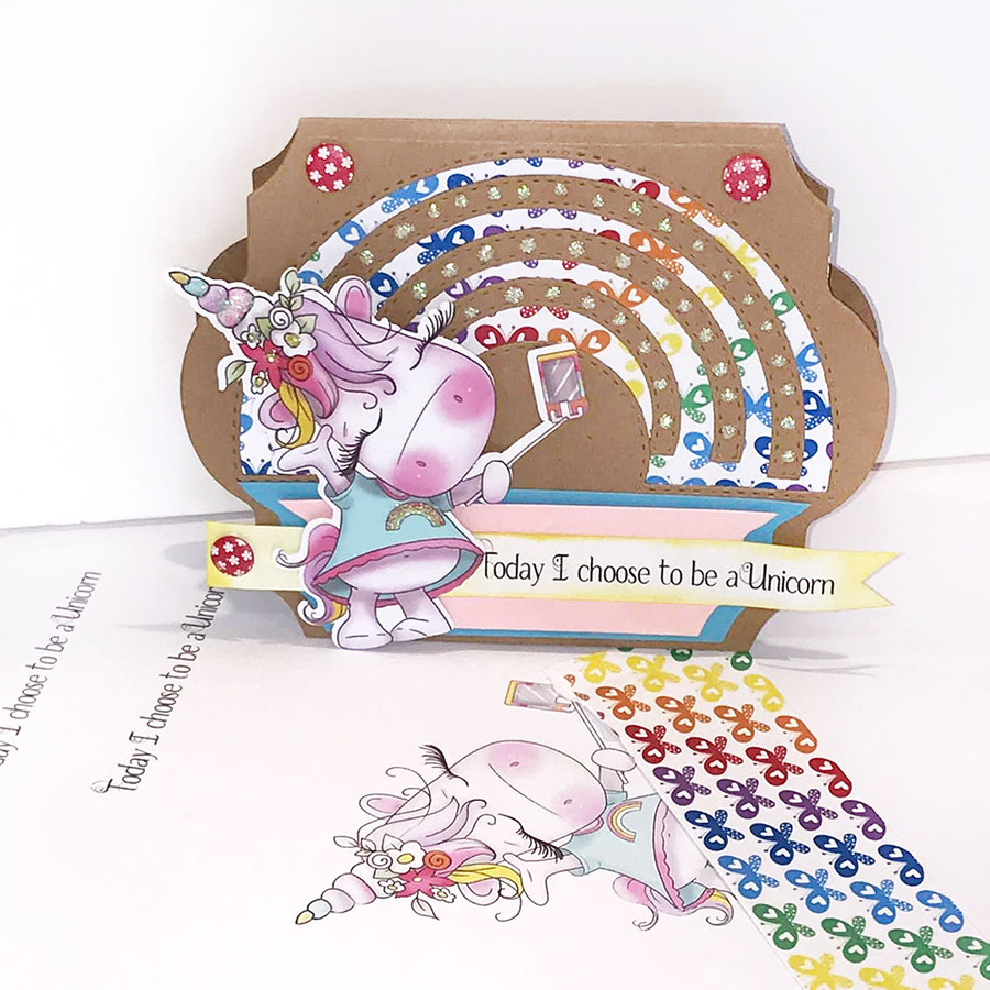 Selfie - Sparkle Unicorn digi stamp download