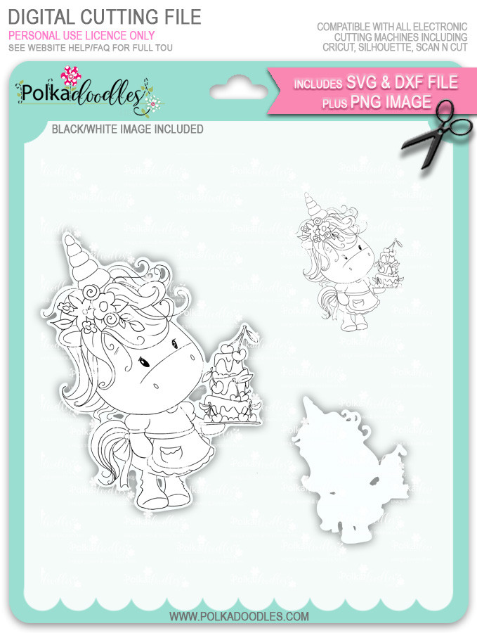 Surprise - Sparkle Unicorn digi stamp download with SVG & DXF Cutting File