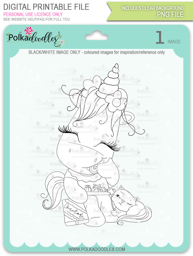 Sparkle Unicorn Set B digital Stamps black/white - digital download bundle