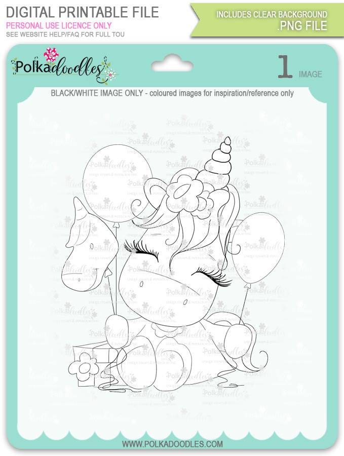 Sparkle Unicorn digital Stamps black/white - digital download bundle