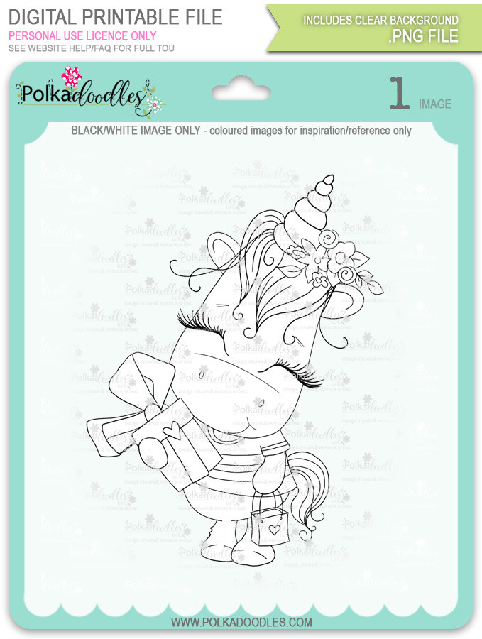 Sparkle Unicorn digital Stamps black/white - digital download bundle