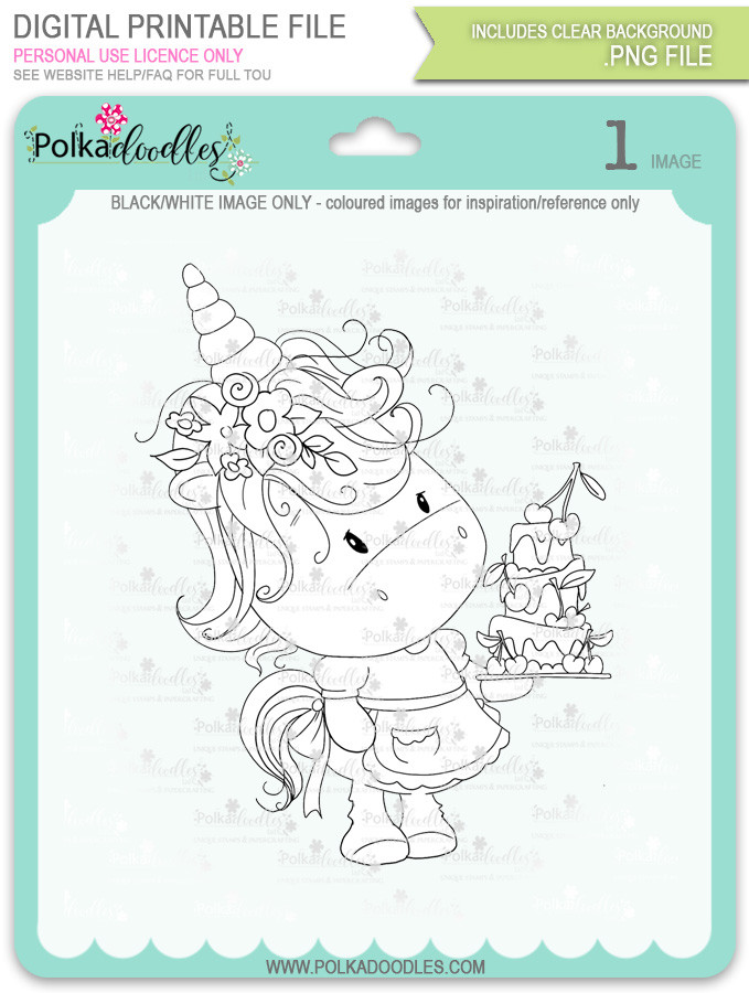 Sparkle Unicorn digital Stamps black/white - digital download bundle