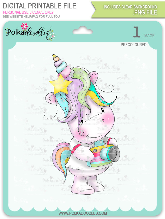 Sparkle Unicorn digital Stamps COLOUR - digital download bundle
