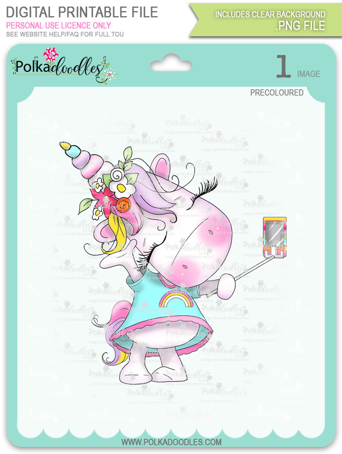 Sparkle Unicorn digital Stamps COLOUR - digital download bundle