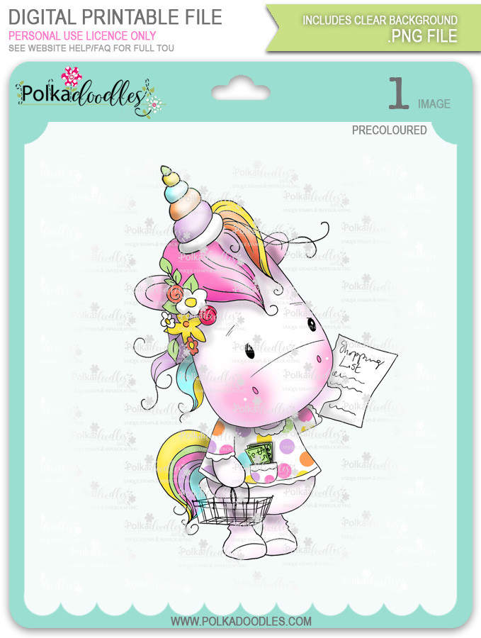 Sparkle Unicorn digital Stamps COLOUR - digital download bundle