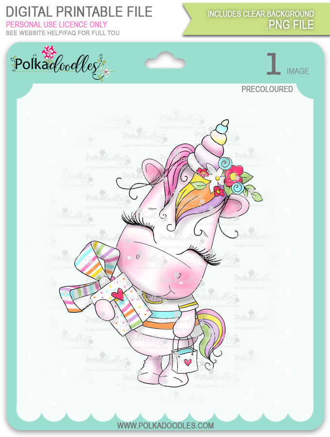 Sparkle Unicorn digital Stamps COLOUR - digital download bundle