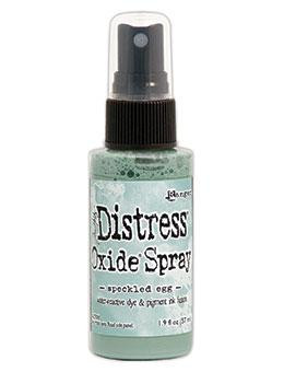 Speckled Egg Distress Oxide Spray ink - Tim Holtz. Tim Holtz Distress¬¨√Ü Oxide¬¨√Ü Spray is a dye and pigment ink fusion that creates oxidized effects when sprayed with water. Use for quick and easy ink coverage on porous surfaces. Spray through stencils, layer colors, spritz with water and watch the color mix and blend.

2oz bottle
