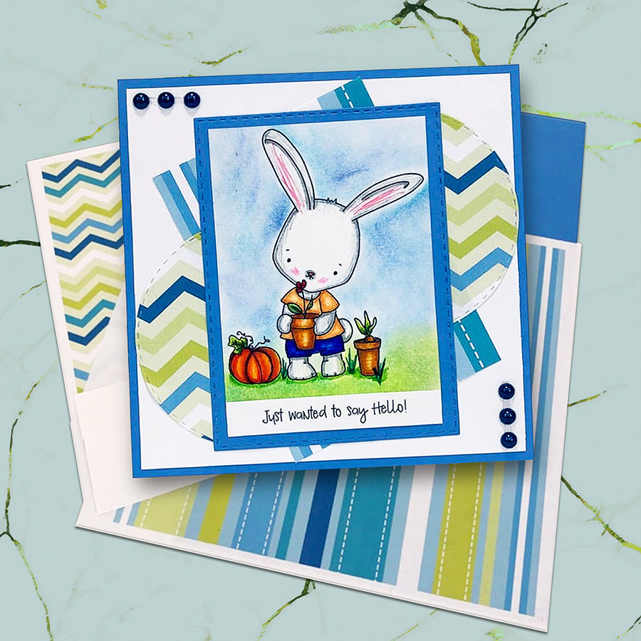 Gil bunny Rabbit - Bundle of precoloured digi stamps/SVG/DXF Cut Files