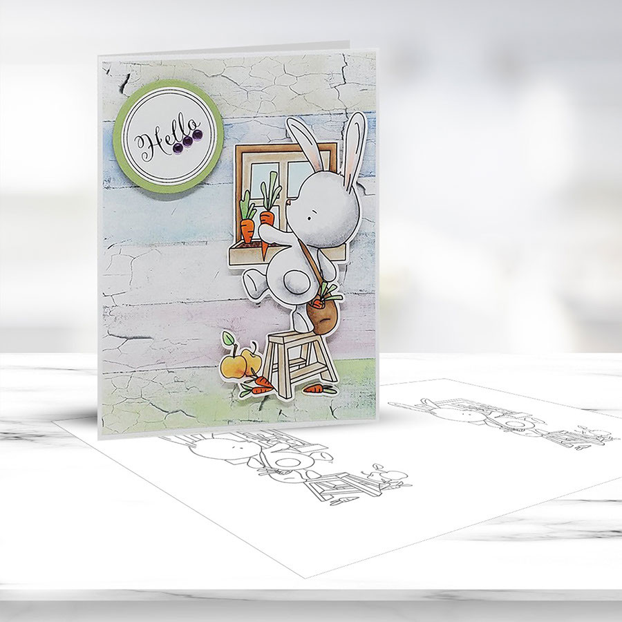 Gil bunny Rabbit - Bundle of digi stamps with SVG/DXF Cutting Files
