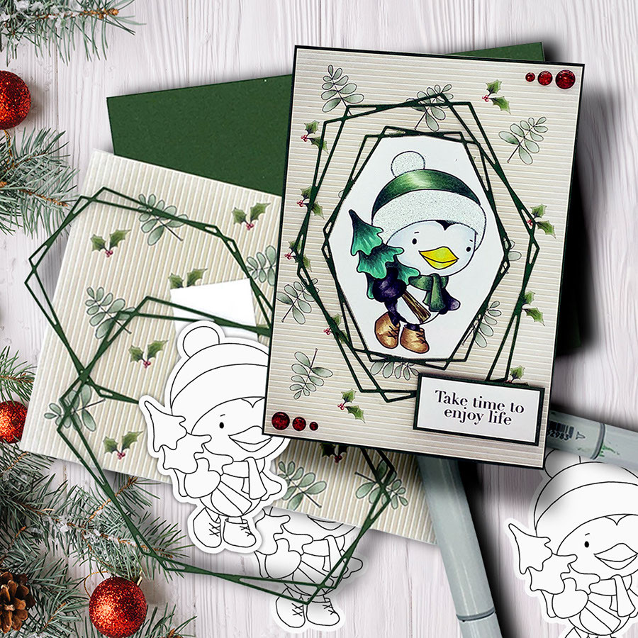 Waddy and Wanda Penguin - Bundle of digi stamps/with SVG/DXF Cutting Files