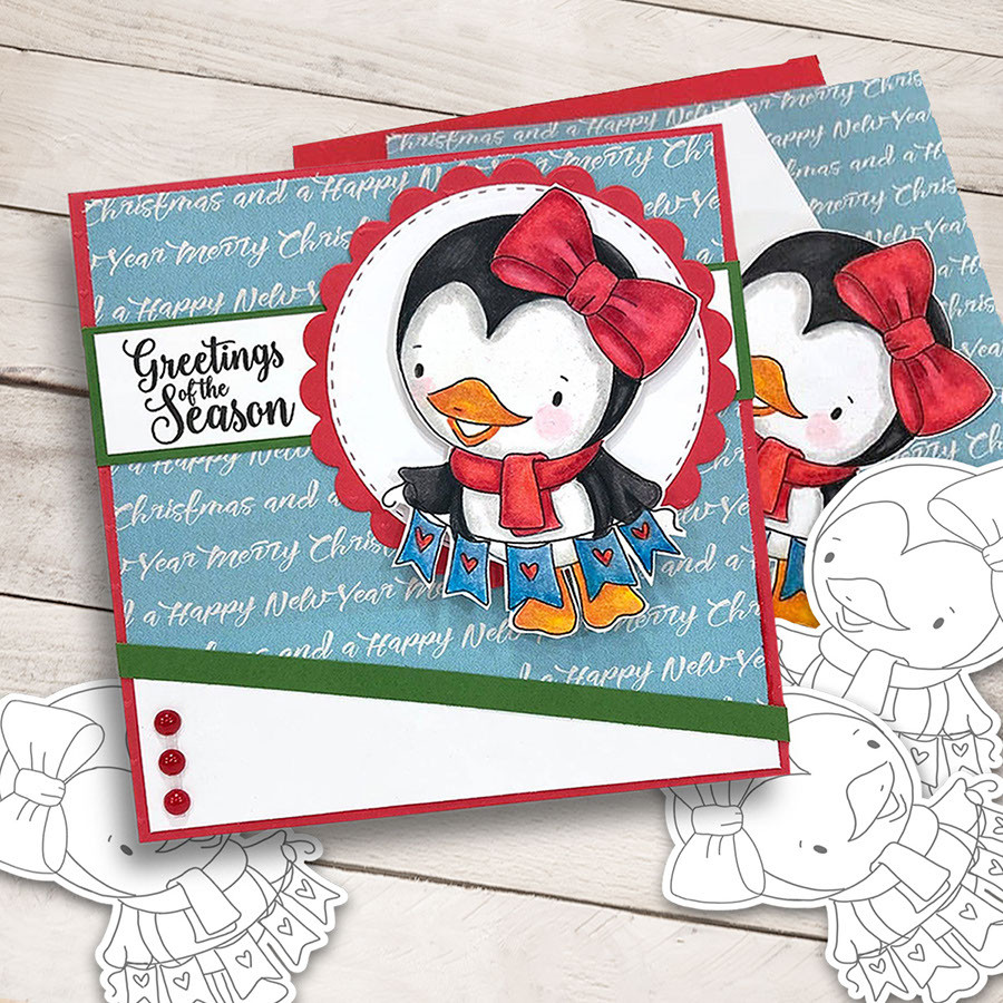 Waddy and Wanda Penguin - Big Bundle of digi stamps/with SVG/DXF Cutting Files