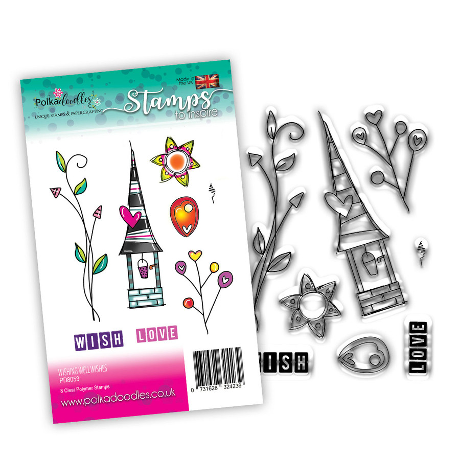 WISHING WELL WISHES - 8 clear stamps