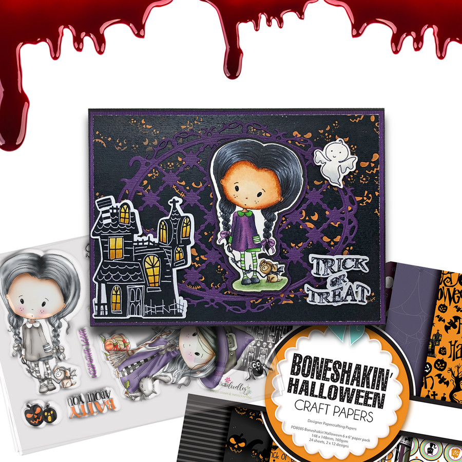 Boneshakin Halloween paper pack 6 x 6"