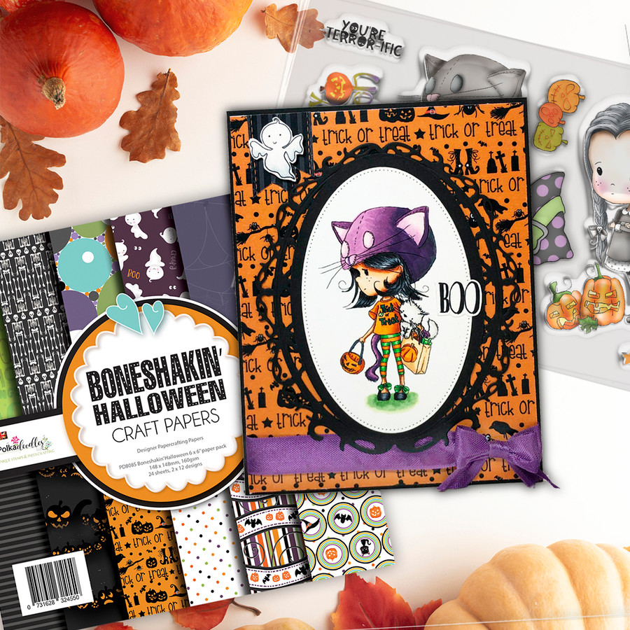 Boneshakin Halloween paper pack 6 x 6"