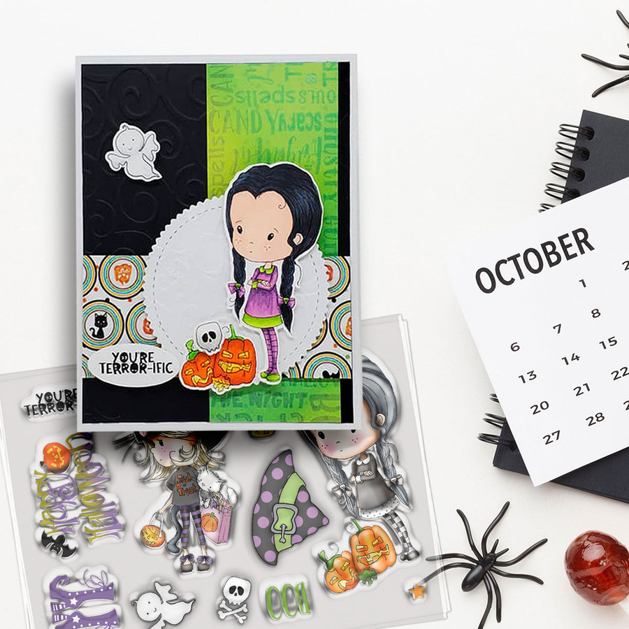 Happy Halloween Winnie Wednesday clear stamp set