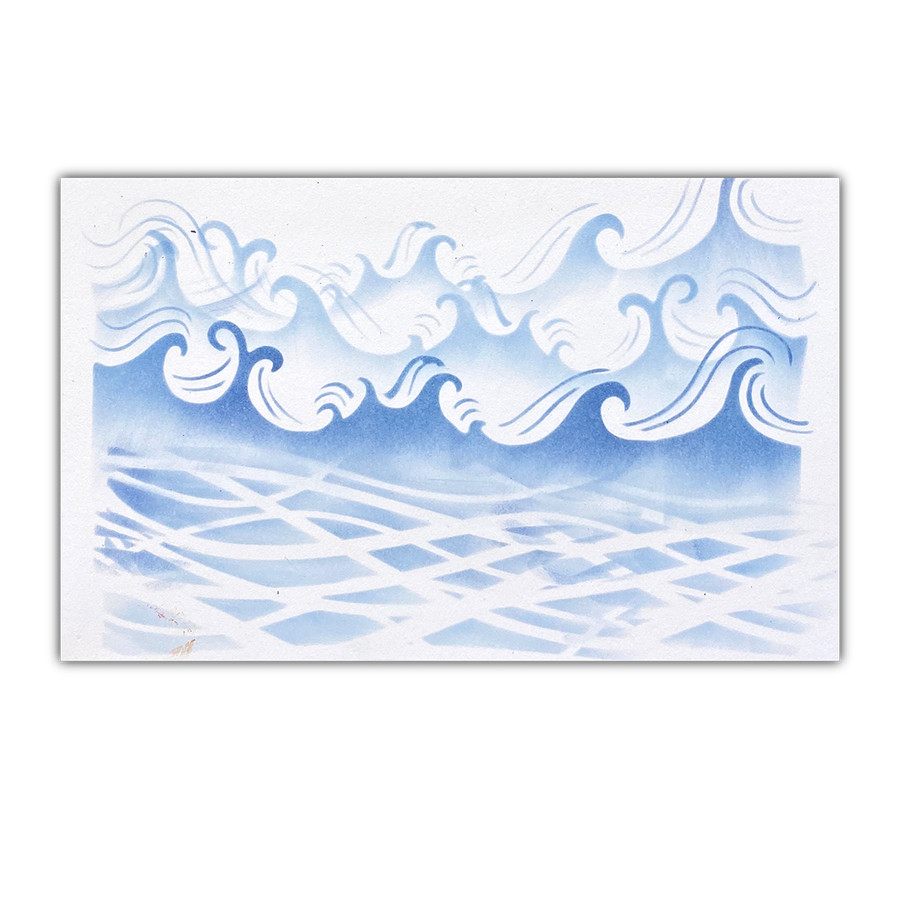Land and Sea stencil - 6x6"