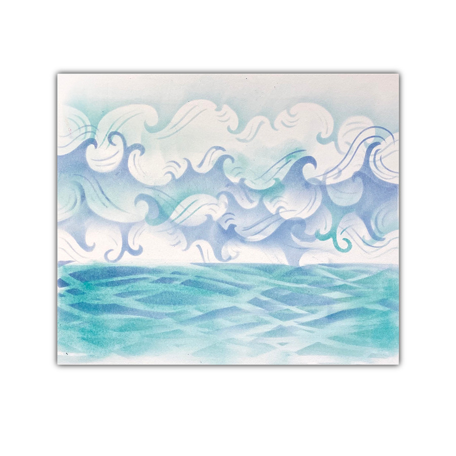 Land and Sea stencil - 6x6"