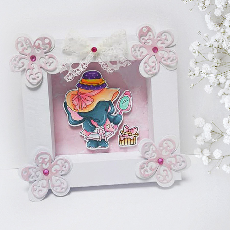 Too Cute Agnes Elephant & Bella Bear digi stamp & SVG/DXF Cutting File bundle