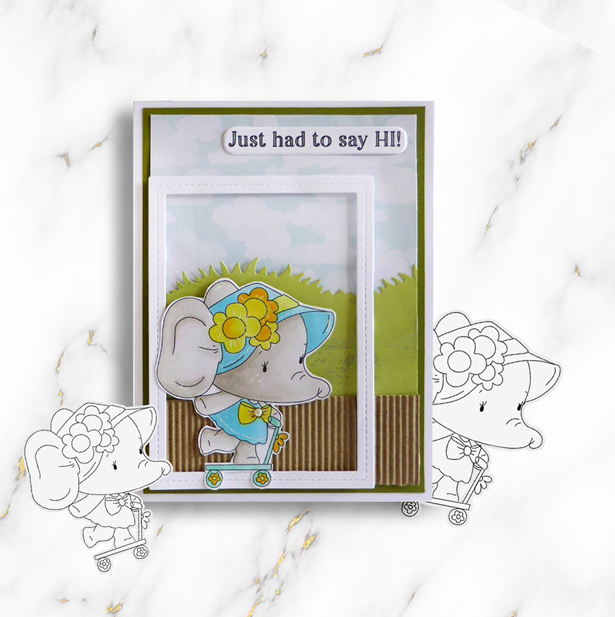 Too Cute Agnes Elephant & Bella Bear digi stamp & SVG/DXF Cutting File bundle