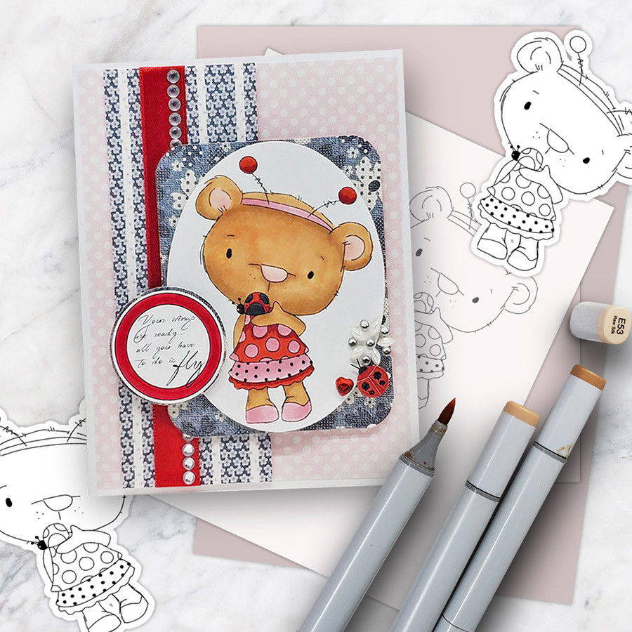 Too Cute Agnes Elephant & Bella Bear digi stamp & SVG/DXF Cutting File bundle