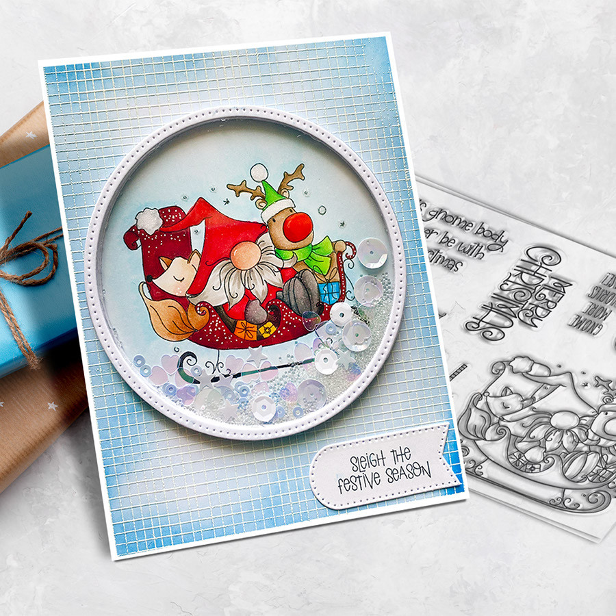 Sleigh The Season Christmas Holiday stamp set (PD8098A)