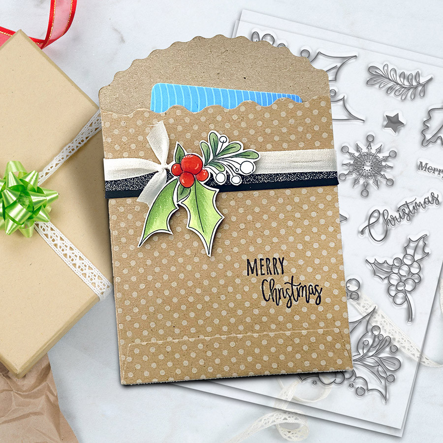 Merry Christmas Poinsettia Holiday stamp set (PD8093A)