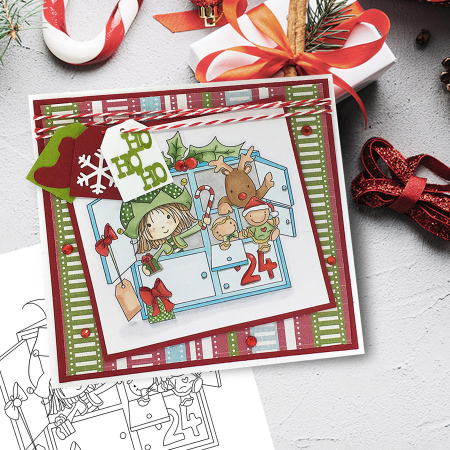 Advent Calendar - precoloured Winnie North Pole download including SVG file