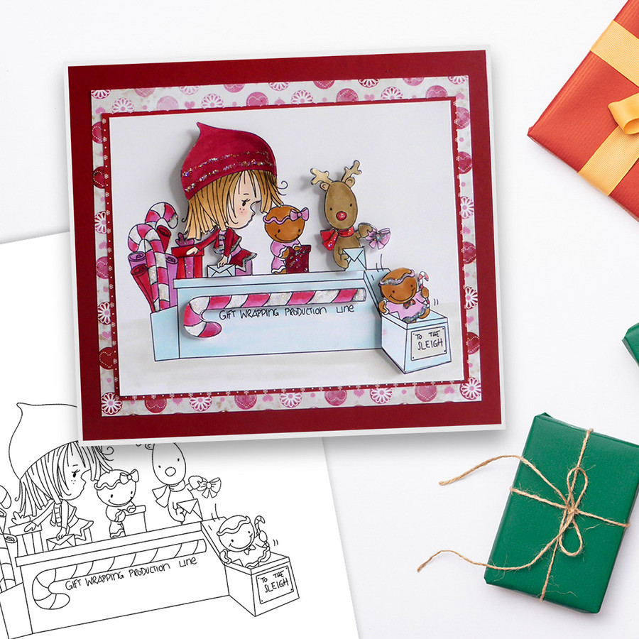 Santa's Workshop Production Line - Winnie North Pole digital stamp download including SVG file