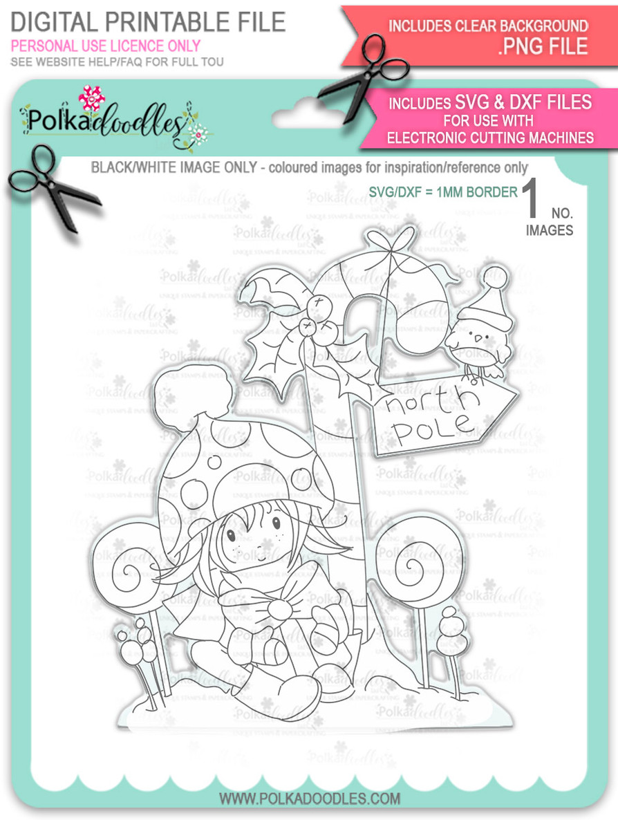 North Pole - Winnie North Pole digital stamp download including SVG file