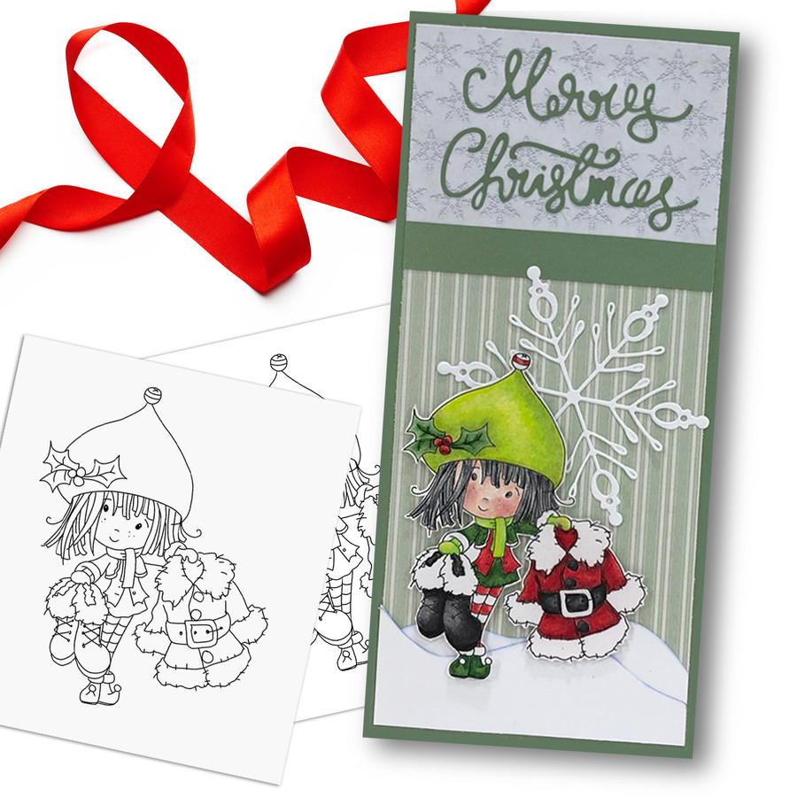 Santa's Suit - Winnie North Pole digital stamp download including SVG file