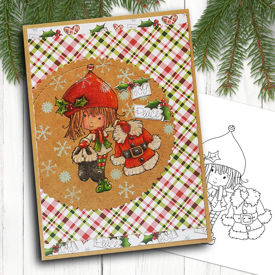 Santa's Suit - Winnie North Pole digital stamp download including SVG file