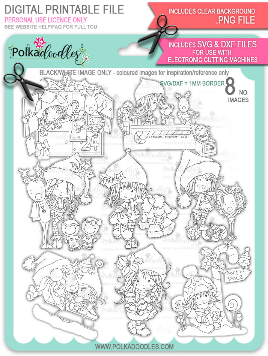 Winnie North Pole - Bundle of digital stamp downloads including SVG file