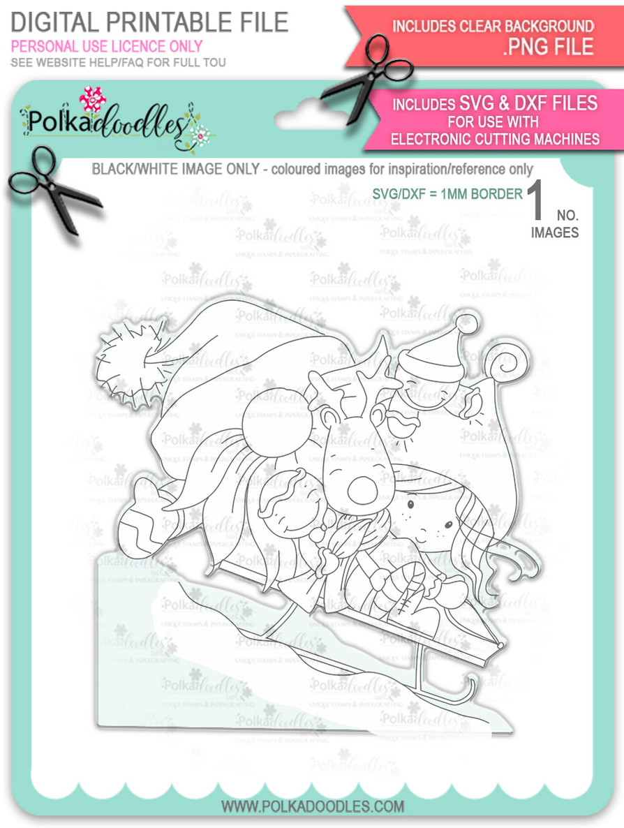 Winnie North Pole - Bundle of digital stamp downloads including SVG file
