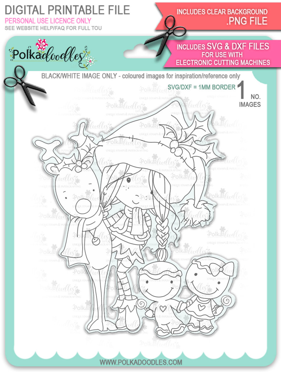 Winnie North Pole - Bundle of digital stamp downloads including SVG file