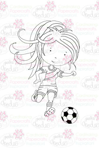 Football soccer Girl digital stamp download