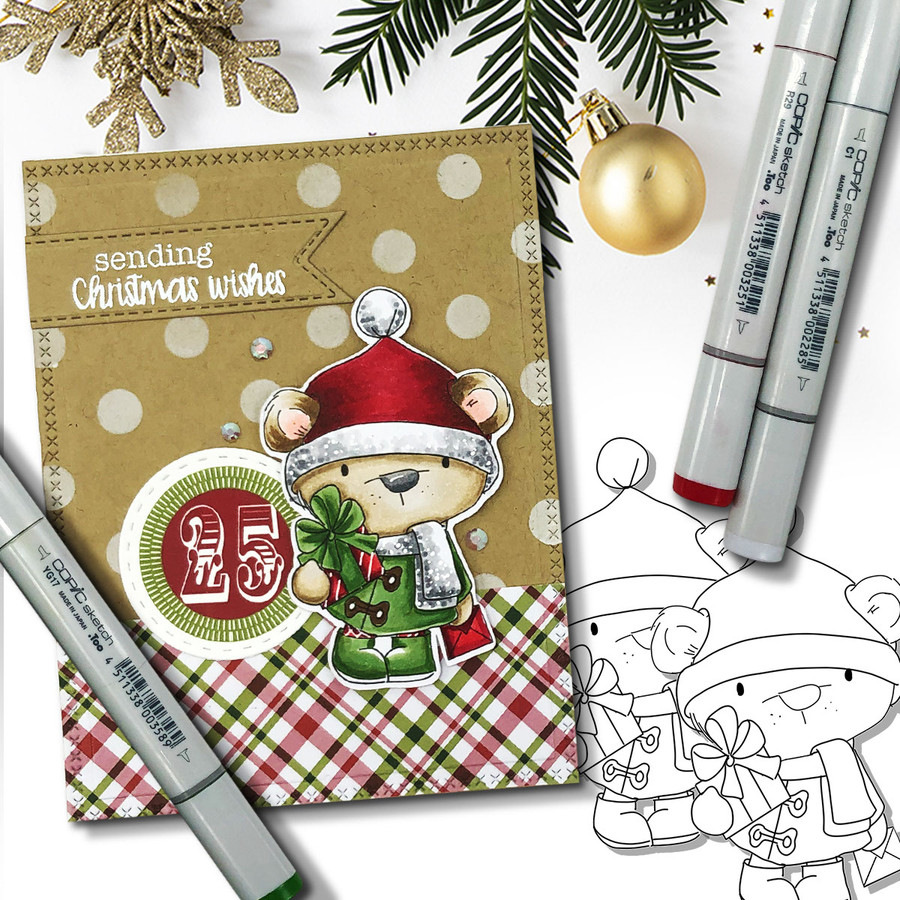 Too Cute Winter Wonders Bears & Elephants Bundle - precoloured Christmas Holiday Too Cute digital stamp downloads including SVG files