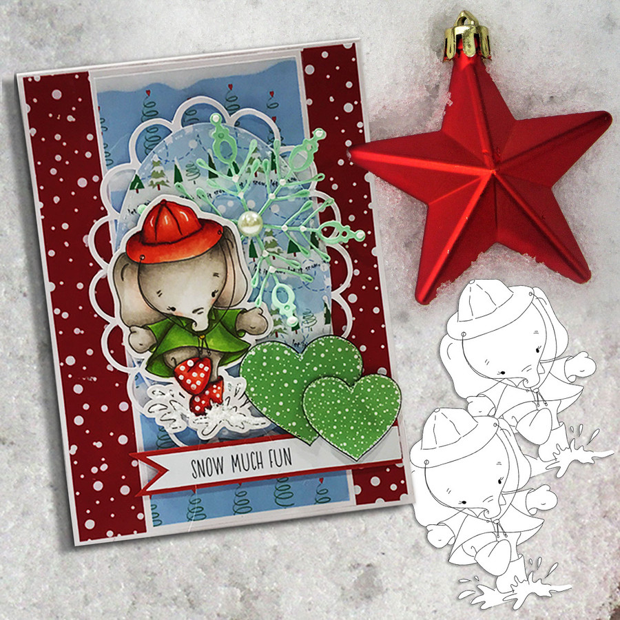 Too Cute Winter Wonders Bears & Elephants Bundle - precoloured Christmas Holiday Too Cute digital stamp downloads including SVG files
