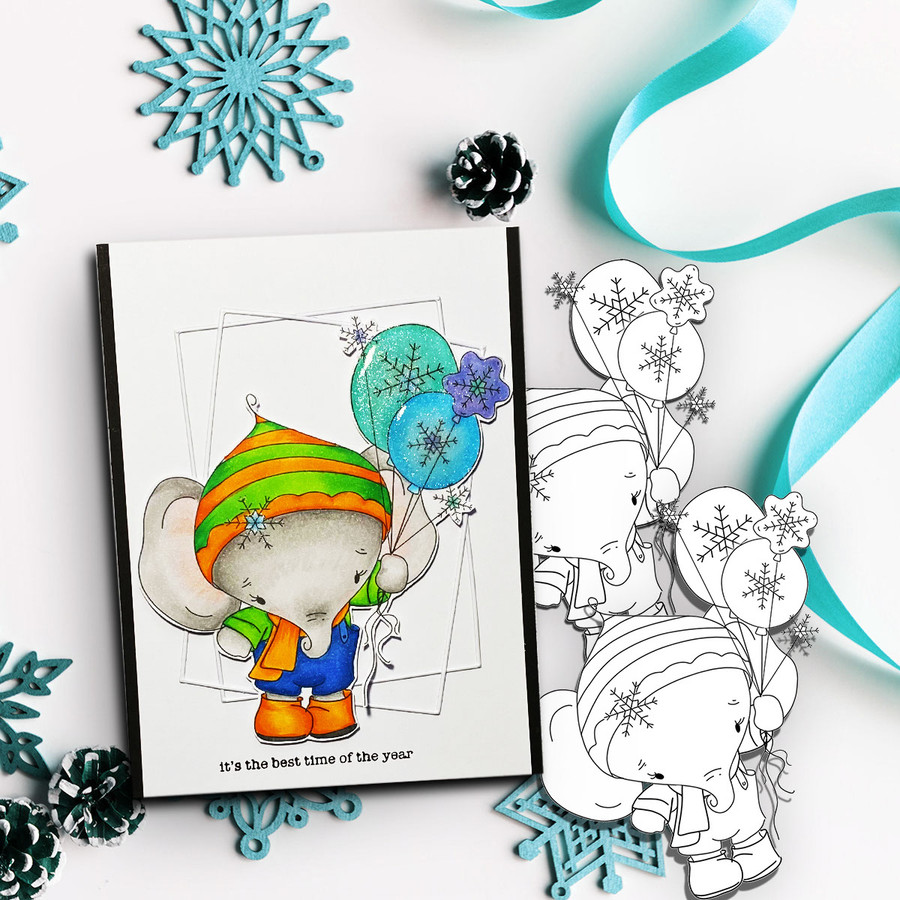 Too Cute Winter Wonders Bears & Elephants Big Kahuna Bundle - Christmas Holiday Too Cute digital stamp downloads including SVG files