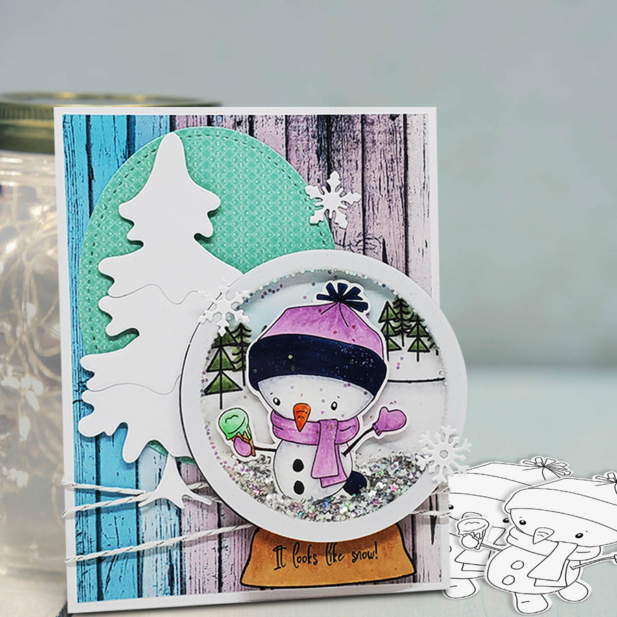 Ice Cream Snowman Too Cute digital stamp download including SVG file