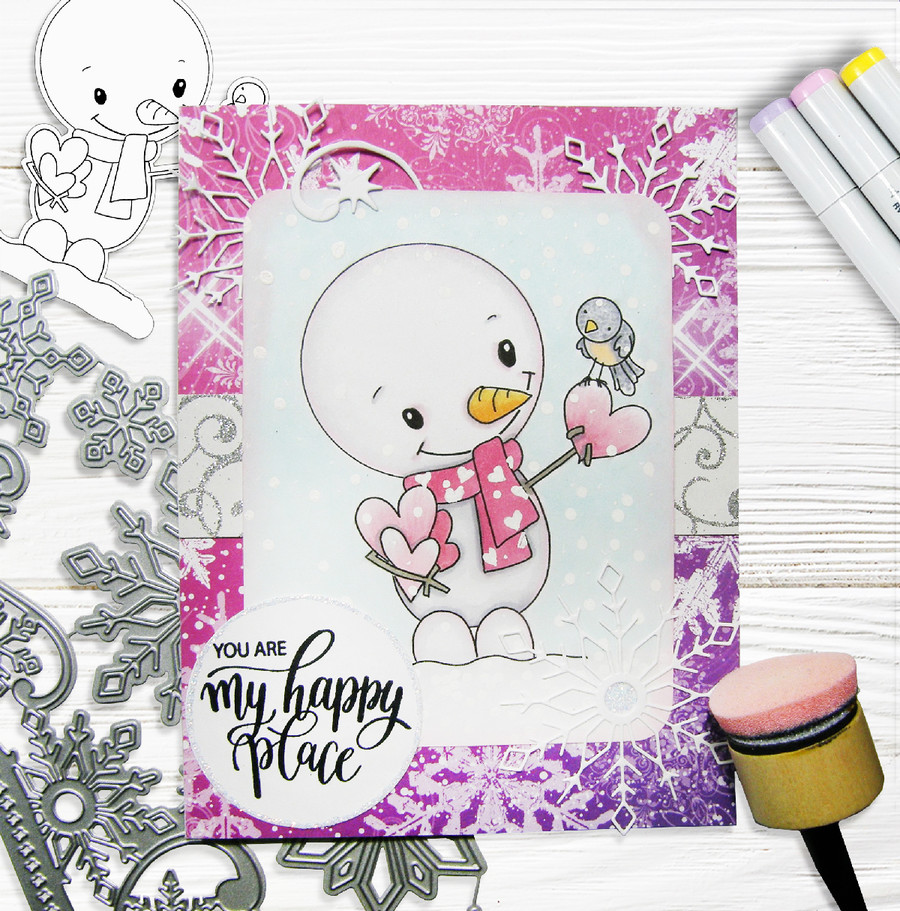 Hello Frosty Snowman Too Cute digital stamp download including SVG file
