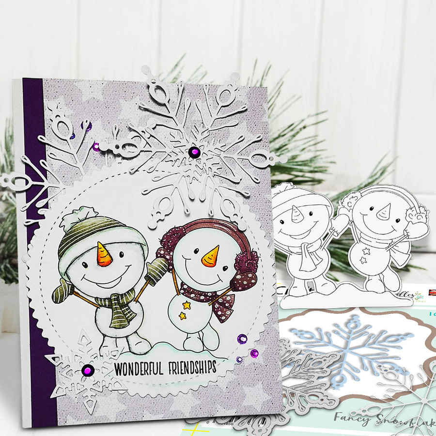 Happy Snowmen Couple Too Cute digital stamp download including SVG file