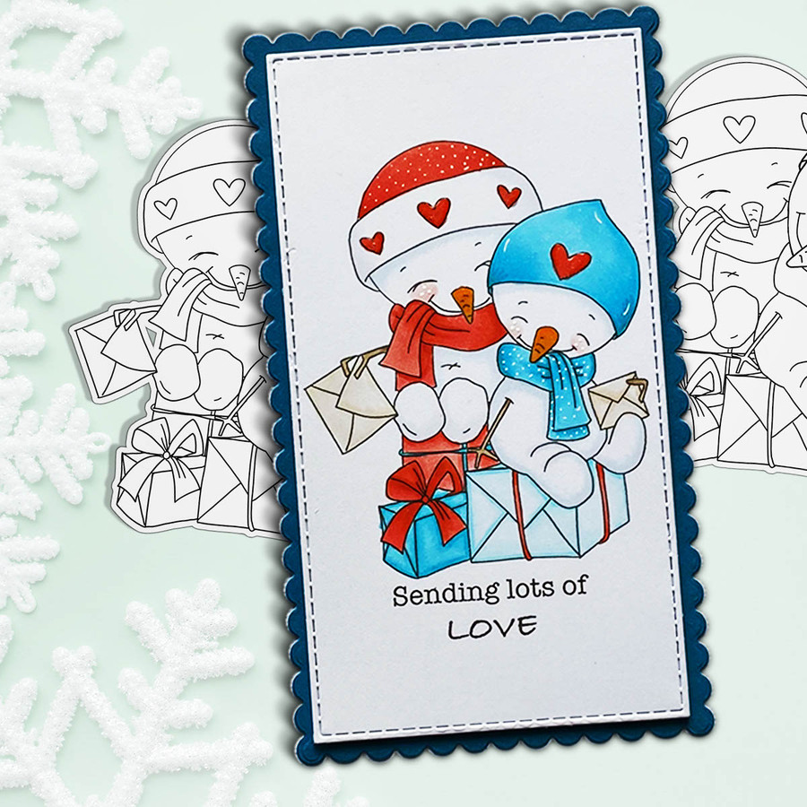 Snowmen Friends Too Cute digital stamp download including SVG file