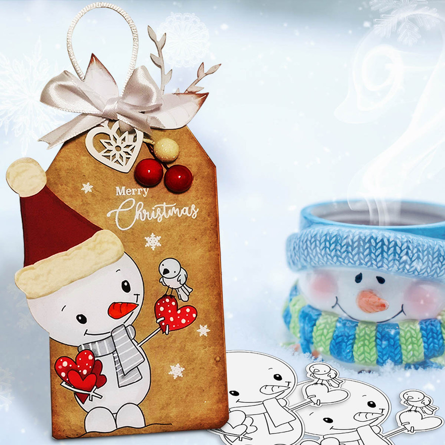Frosty Winter Smiles Snowmen PRECOLOURED BUNDLE Too Cute digital stamp download including SVG file