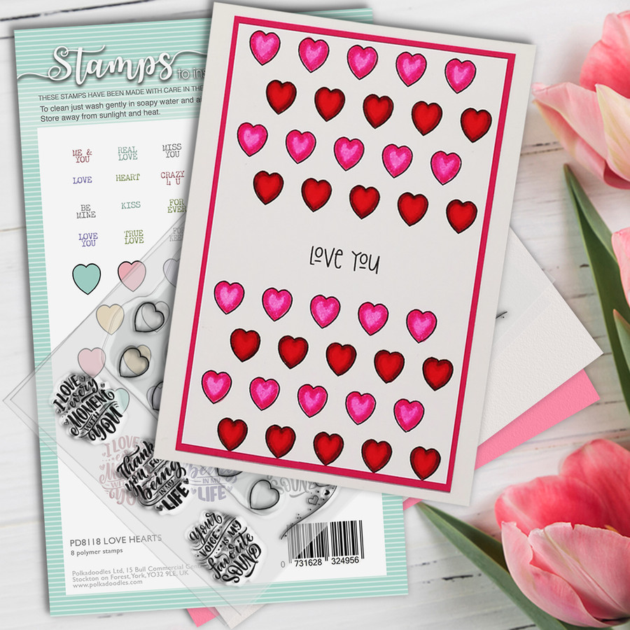 Love Hearts 4 x 6"/A6 stamp set (PD8118)